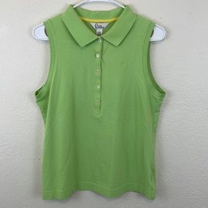 Lilly sleeveless polo shirt green Womens size Large